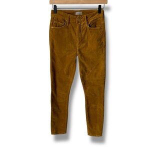 MOTHER Corduroy Pants High Waisted Looker Brown Size 24